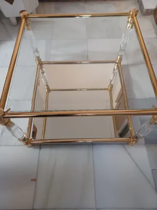 Conjunto de 3 carritos auxiliares de cristal