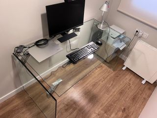 Mesa de estudio cristal 134x70 cm