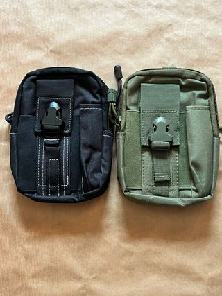 Riñonera Táctica Negra y Verde Militar