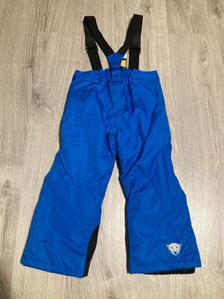 Pantalón de nieve infantil azul con tirantes