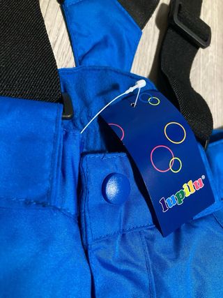 Pantalón de nieve infantil azul con tirantes