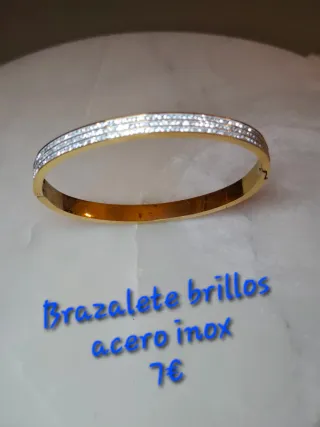 Pulsera rígida acero inoxidable con brillos
