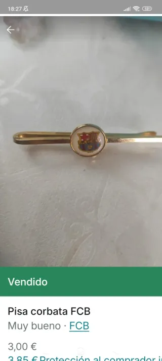 Pisa corbatas FCB dorado