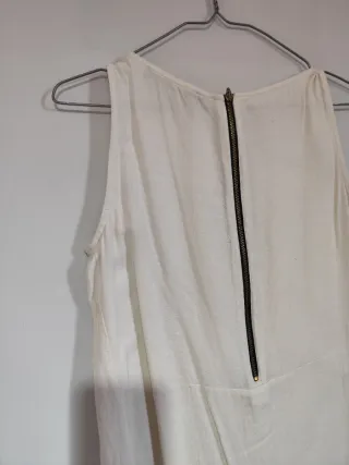 Top Zara Beige Talla XS Mujer Cremallera