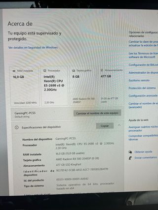 PC Gaming RX580 8GB WiFi 512GB NVMe