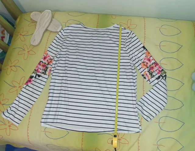 Camiseta rayas flores manga larga Talla L