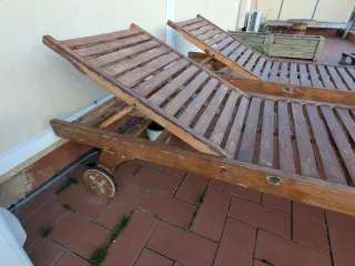 Tumbonas de teka para jardín