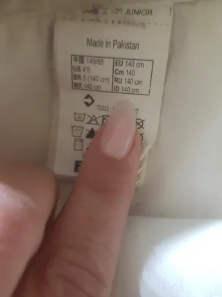 Kimono Talla 140cm Blanco y Amarillo más cinturón