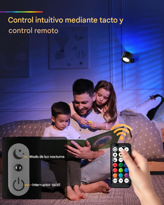 Luz LED pared magnética recargable RGB (2 uds)