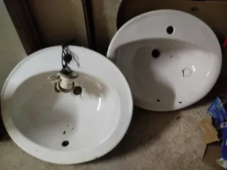 Lavabos de cerámica blancos (2 unidades)
