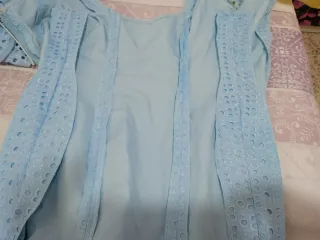 Traje de flamenca celeste