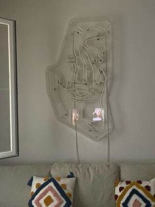 Cartel Neón Decorativo Mano Ojo