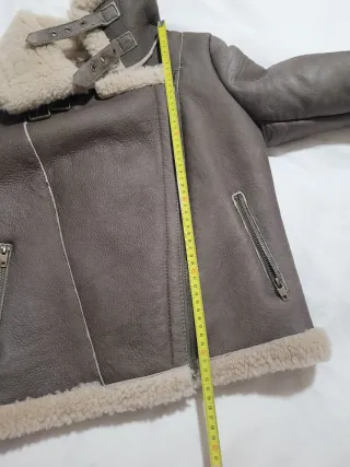 Chaqueta Biker Piel Zara Marrón Talla XS