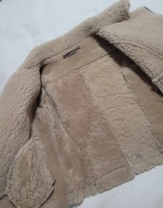 Chaqueta Biker Piel Zara Marrón Talla XS