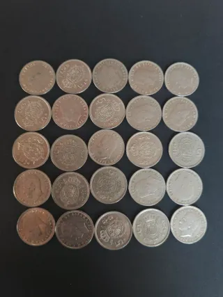 5 Pesetas 1975 *79. 25 monedas