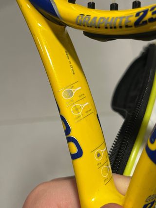 Raqueta de tenis infantil amarilla