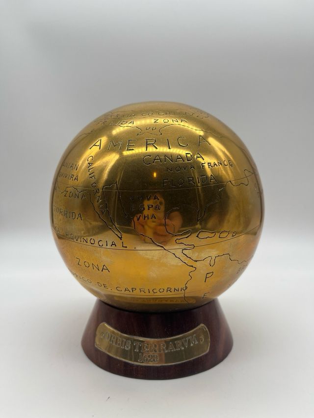 Globo Terraqueo Laton Antiguo
