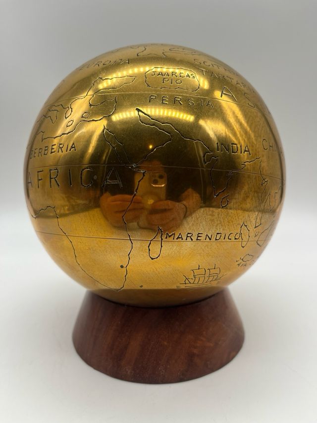 Globo Terraqueo Laton Antiguo