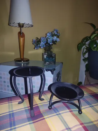 Candelabros de hierro forjado negro