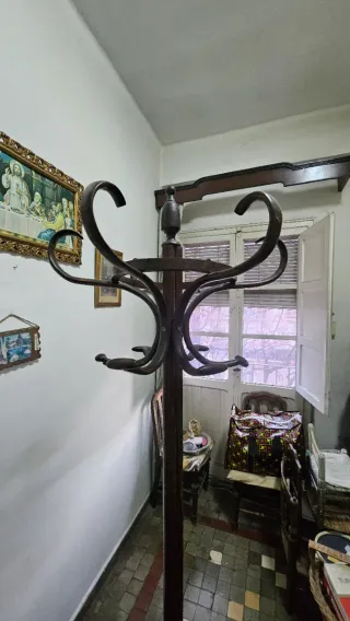 Perchero Antiguo Madera y Metal