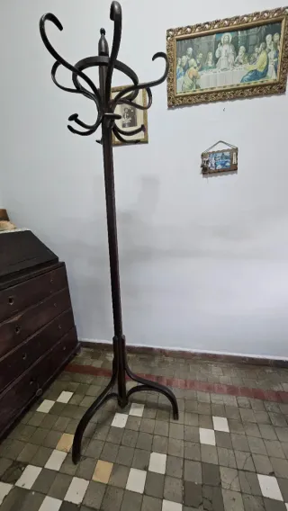 Perchero Antiguo Madera y Metal