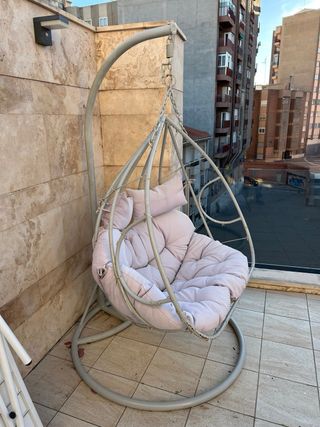 Sofá balancín doble tela y metal