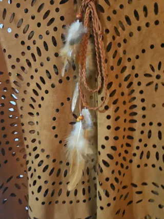 Chaleco antelina marrón flecos sin estrenar