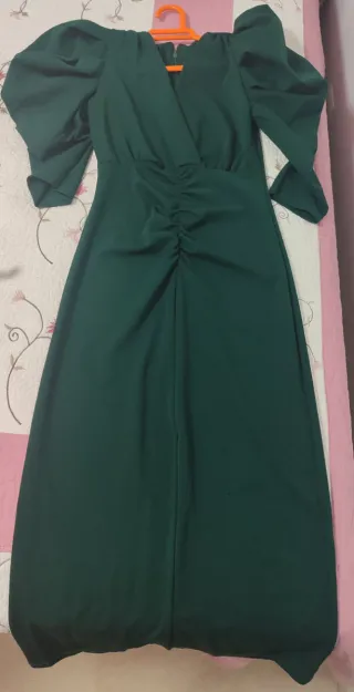 Vestido midi verde botella