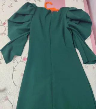 Vestido midi verde botella