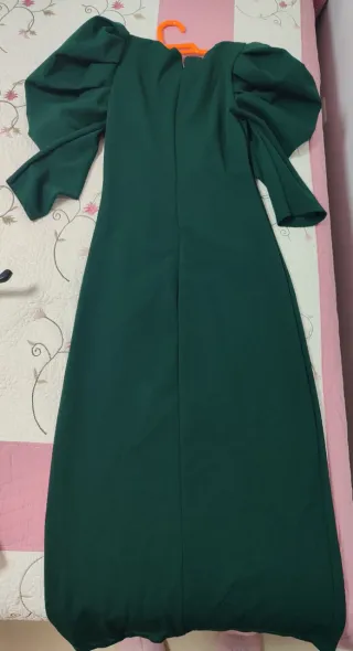 Vestido midi verde botella