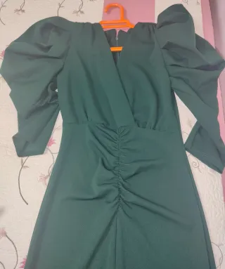 Vestido midi verde botella