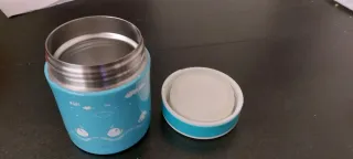 Thermos blu con disegno