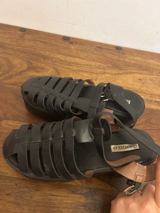 Sandalo nero platform