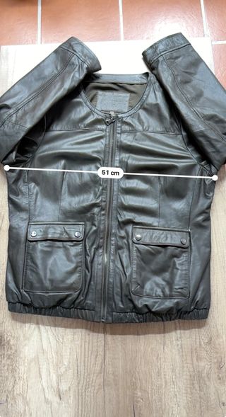 Chaqueta Piel Cortefiel Mujer XXL Verde Oliva