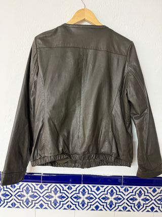 Chaqueta Piel Cortefiel Mujer XXL Verde Oliva