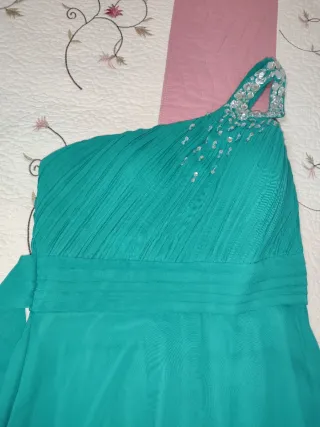 Vestido largo turquesa