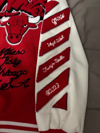 Giacca Varsity Off-White Rossa e Bianca