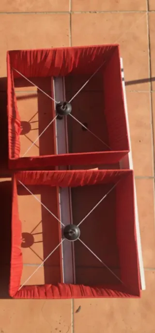 Lámpara de techo doble tela y metal