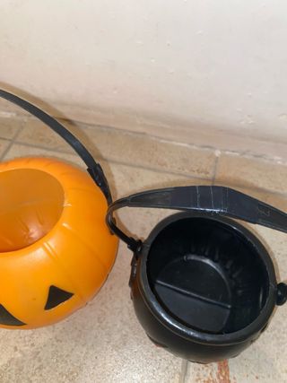 Caldero y cubo calabaza Halloween
