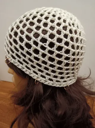 Cuffia rete mesh colore panna