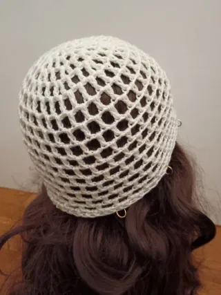 Cuffia rete mesh colore panna