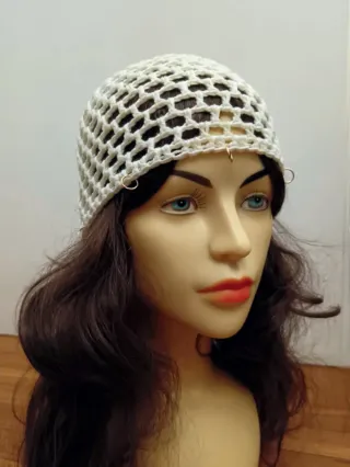 Cuffia rete mesh colore panna