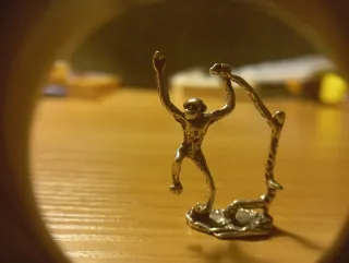 Miniatura scimmietta argento 800 microfusione