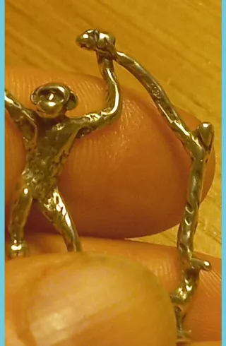 Miniatura scimmietta argento 800 microfusione