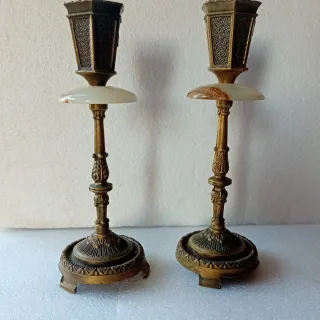 Coppia Portacandele Vintage