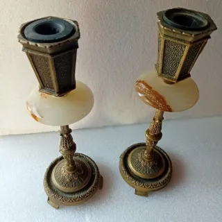 Coppia Portacandele Vintage