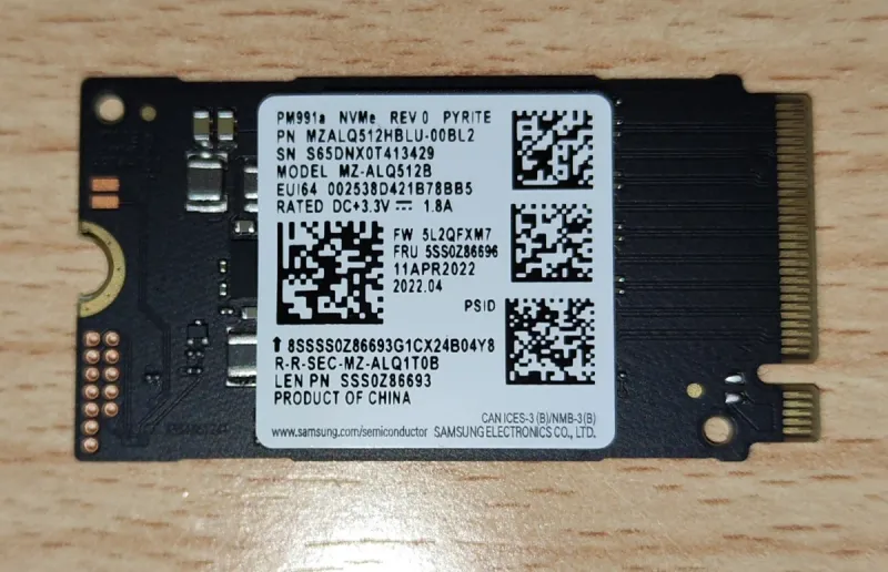 SSD NVMe M.2 512GB Samsung PM991a (MZ-ALQ512B)