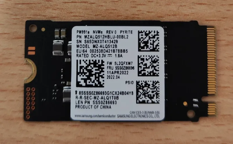 SSD NVMe M.2 512GB Samsung PM991a (MZ-ALQ512B) afbeelding 2