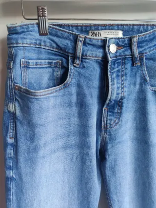 Pantalón Vaquero Pitillo Zara Hombre Azul