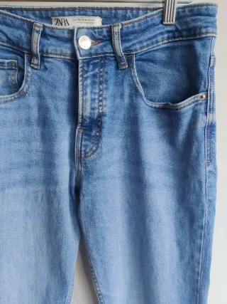 Pantalón Vaquero Pitillo Zara Hombre Azul